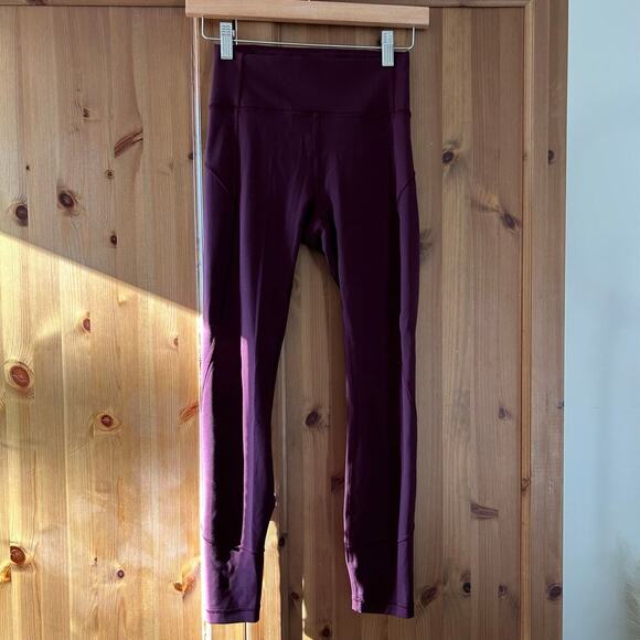 Lululemon In Movement 7/8 Tight Everlux Burgundy Athleisure Gym Workout Size 4 - Picture 6 of 11